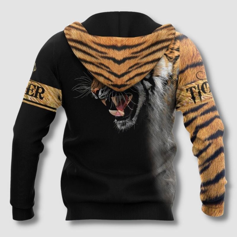 Aiden - Comfortable Warm Tiger Print Hoodie