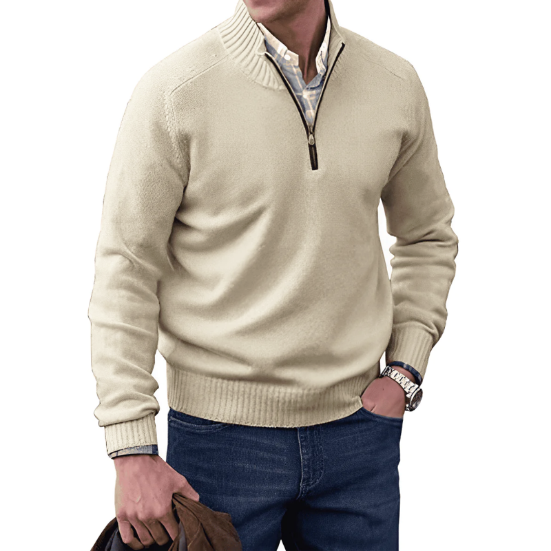 Derek - Stylish Cashmere Zipper Sweater