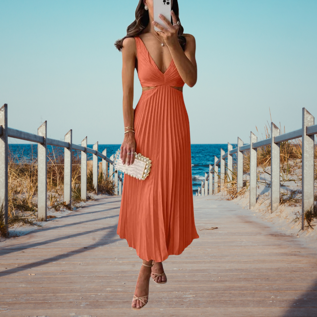 Sylvia™ – Luxurious Neckline Dress